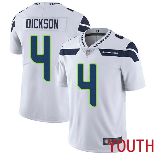 Seattle Seahawks Limited White Youth Michael Dickson Road Jersey NFL Football #4 Vapor Untouchable->youth nfl jersey->Youth Jersey
